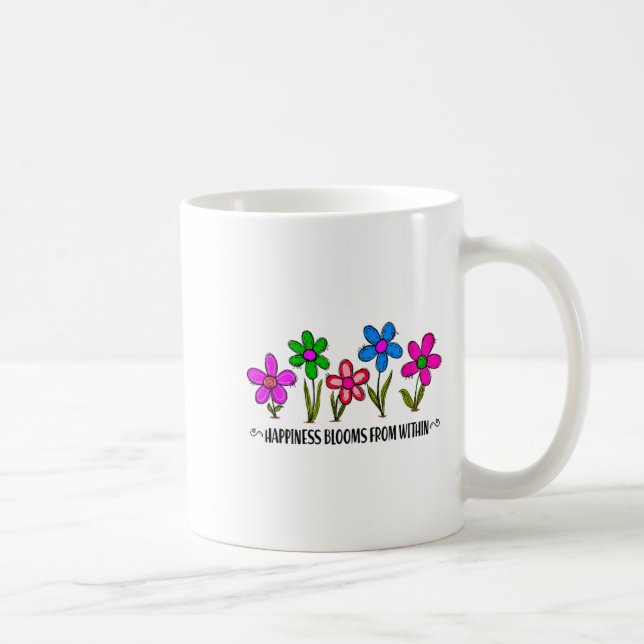 Taza De Café Hapness Blooms From A Within Insrational Motivatio (Derecha)