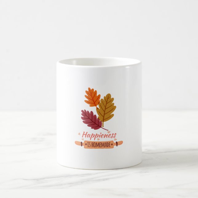 Taza De Café happiness is homemade autumn amazing design  (Centro)