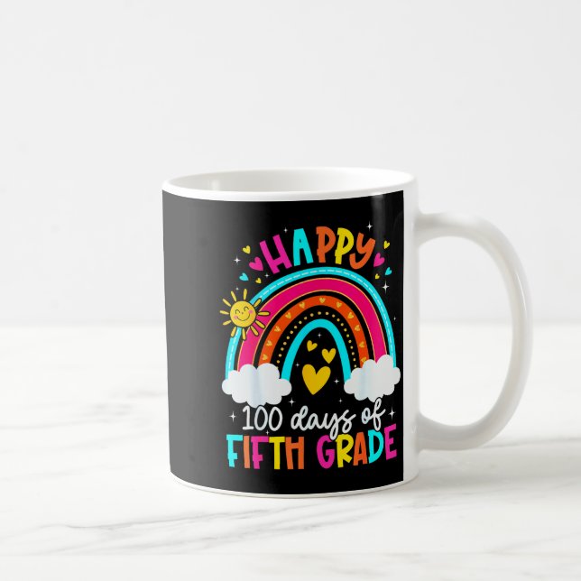 Taza De Café Happy 100 Days Of 5th Grade Kids Teacher 100th Day (Derecha)