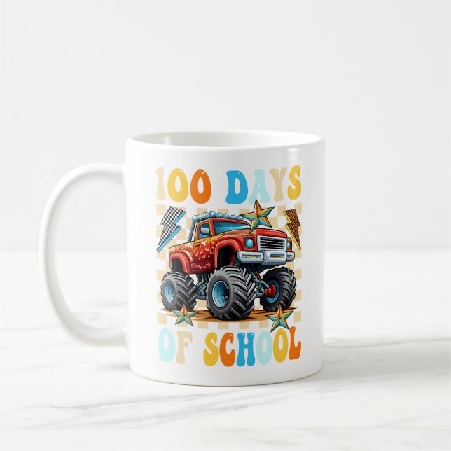 Taza De Café Happy 100 Days Of School Monster Truck  (Izquierda)