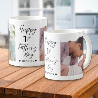 Taza De Café  Happy 1st Father's Day Daddy Personalized 2 Photo