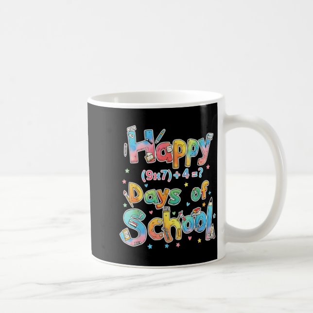 Taza De Café Happy 67 Days Of School Math Equation Teacher Six  (Derecha)