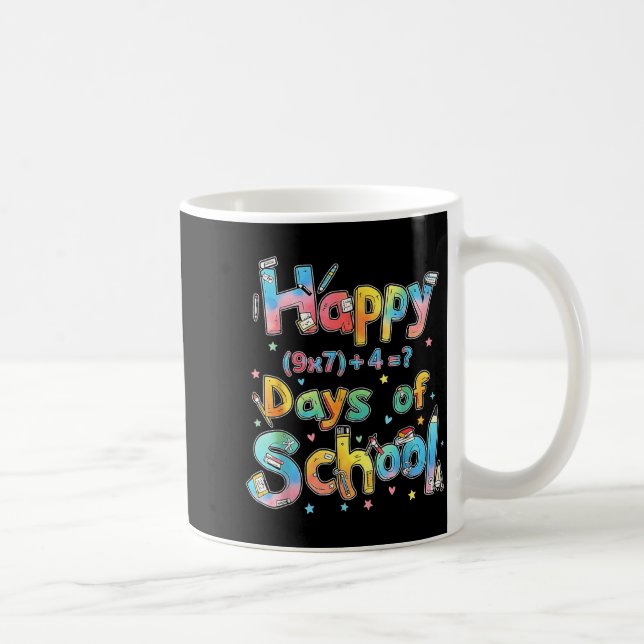 Taza De Café Happy 67 Days Of School Math Equation Teacher Six  (Derecha)