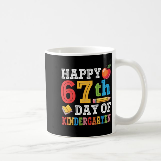 Taza De Café Happy 67th Day Of Kindergarten Teacher Student 67  (Derecha)