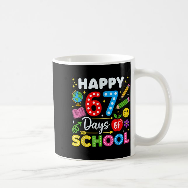 Taza De Café Happy 67th Day Of School 67 Days Of School Kids Bo (Derecha)