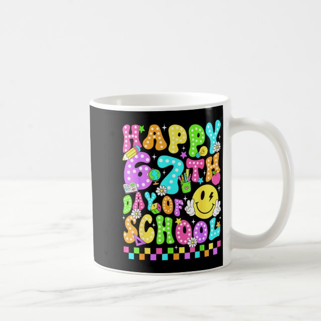Taza De Café Happy 67th Day Of School 67 Days Smarter Teacher G (Derecha)