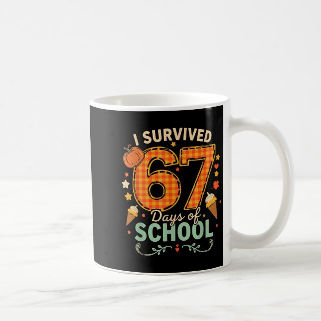 Taza De Café Happy 67th Day Of School Funny Teacher Thanksgivin (Derecha)