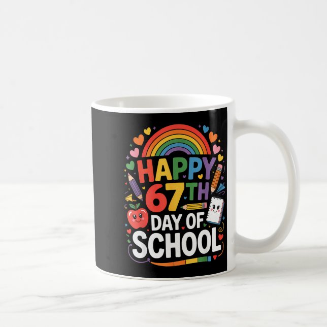 Taza De Café Happy 67th Day Of School Meme 67 Days Of School Ra (Derecha)