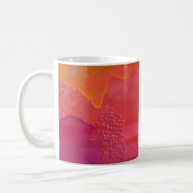 Taza De Café Happy and Bright Colorful Mixed Media (Izquierda)