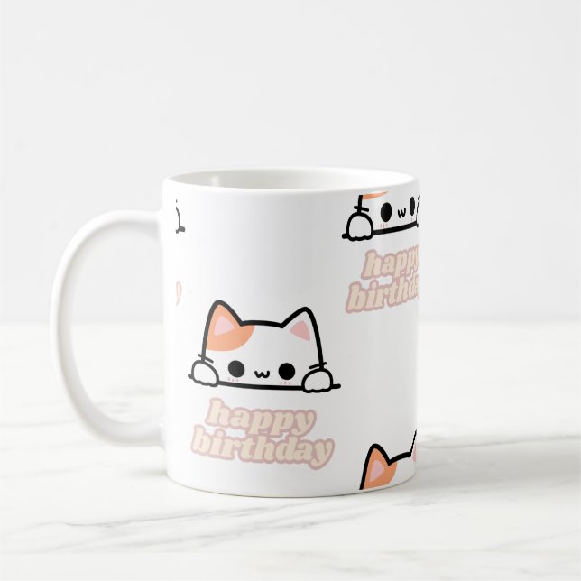 Taza De Café "Happy Birday Coffee Mug - Una forma festiva de sa (Izquierda)