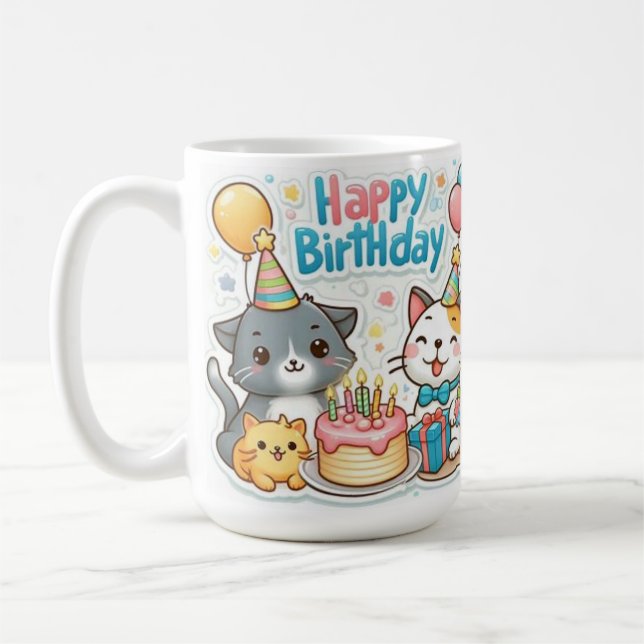Taza De Café Happy Birthday   Collection  Design (Izquierda)