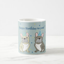Taza De Café Happy birthday French, bulldog