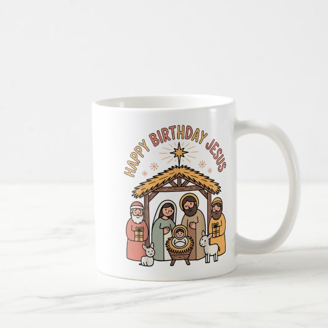 Taza De Café Happy Birthday Jesus Christmas Christian Outfit To (Derecha)