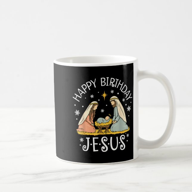 Taza De Café Happy Birthday Jesus Ugly Christmas Sweater Christ (Derecha)