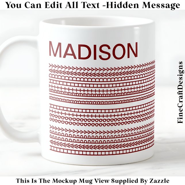 Taza De Café Happy Birthday & Name Hidden Message 093Br (Subido por el creador)