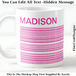 Taza De Café Happy Birthday & Name Hidden Message 093P