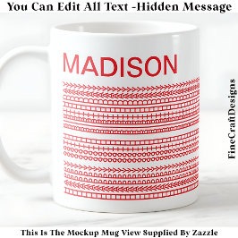 Taza De Café Happy Birthday & Name Hidden Message 093R