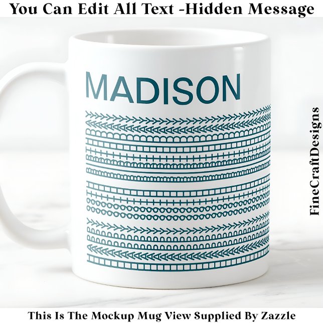 Taza De Café Happy Birthday & Name Hidden Message 093T (Subido por el creador)