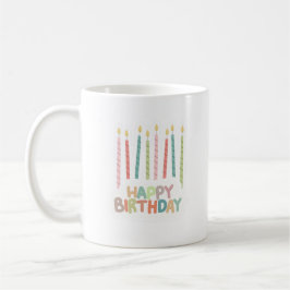 Taza De Café Happy Birthday with Candles on