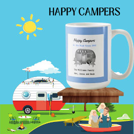 Taza De Café Happy Camper RV Family Coffee Mug