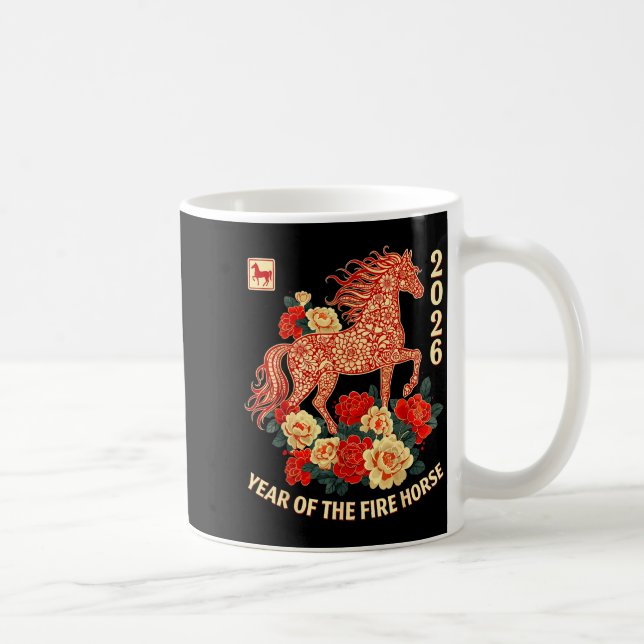 Taza De Café Happy Chinese Lunar New Year Of The Horse 2026 Kid (Derecha)