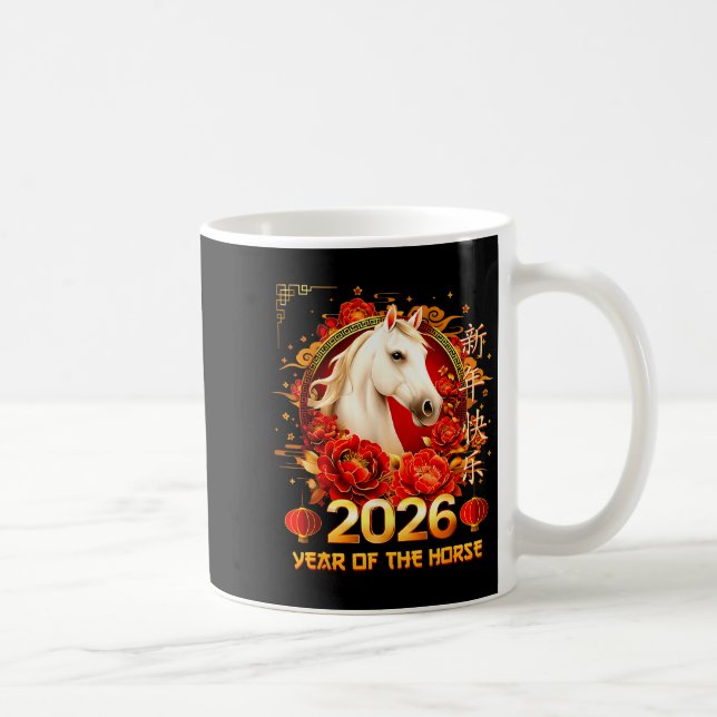 Taza De Café Happy Chinese New Year Of The Horse 2026 Lunar New (Derecha)