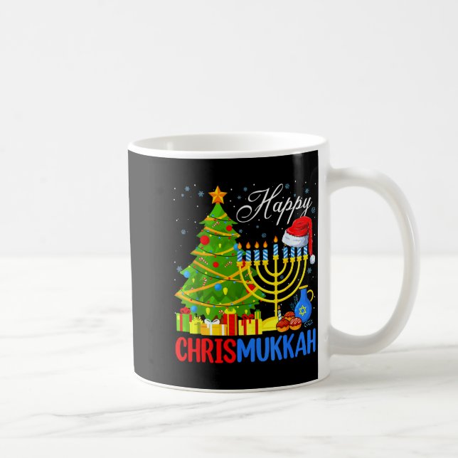 Taza De Café Happy Christmukkah Funny Hanukkah Christmas Happy  (Derecha)