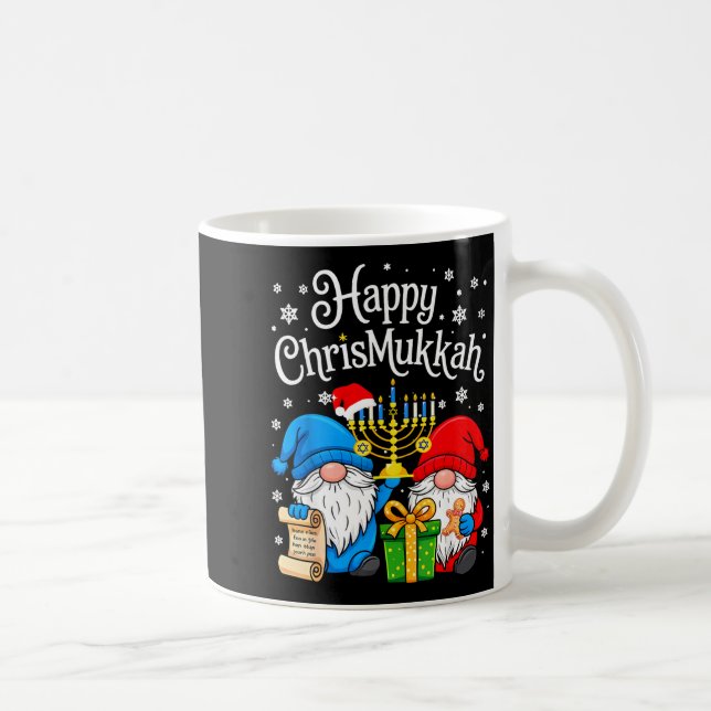 Taza De Café Happy Christmukkah Hanukkah Christmas Gnome Xmas F (Derecha)