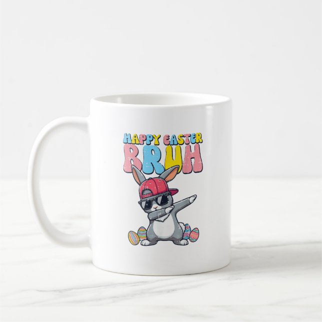 Taza De Café Happy Easter Bruh Bunny Dab Rabbit Dance Boys Kids (Izquierda)