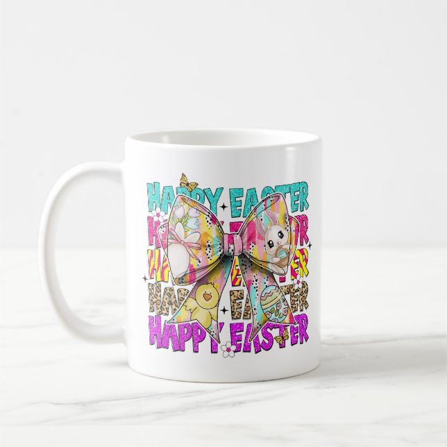 Taza De Café Happy Easter Bunny Coquette Bow (Izquierda)