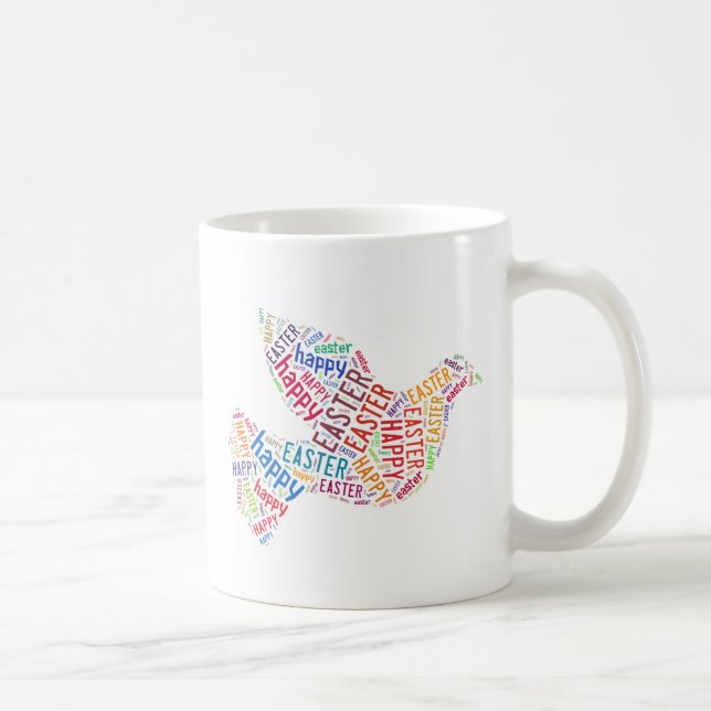 Taza De Café Happy Easter Dove Greet (Derecha)
