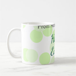 Taza De Café Happy Easter gray green polka dots family name