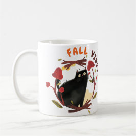 Taza De Café Happy Fall Y'all - Cae en vibras - Gato Lover