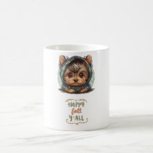 Happy Fall Y'all Yorkshire Terrier Otumn Hoodie
