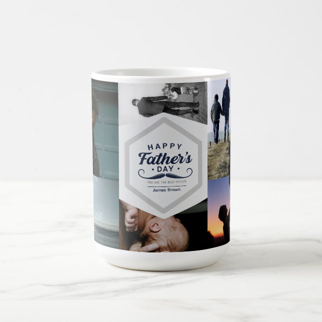 Taza De Café Happy Father’s Day Mustache Tribute Design (Centro)