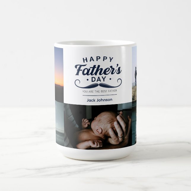 Taza De Café Happy Father’s Day Mustache Tribute Design (Centro)