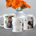 Taza De Café Happy Father's Day Cute Whimsical Typography Photo<br><div class="desc">Make Dad smile with this Happy Father’s Day Cute Whimsical Typography Photo Coffee Mug, a heartfelt keepsake filled with love and personality. The design features a colorful “happy father’s day” illustration surrounded by cute hand drawn whimsical and playful elements that feel like kids drawings for daddy. On either side of...</div>