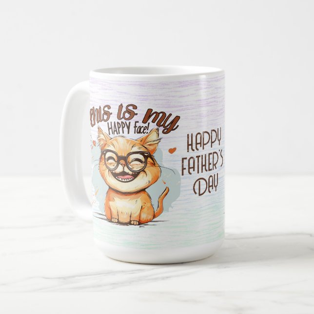 Taza De Café Happy Father's Day Hilarious Cat Coffee Mug (Anverso izquierdo)
