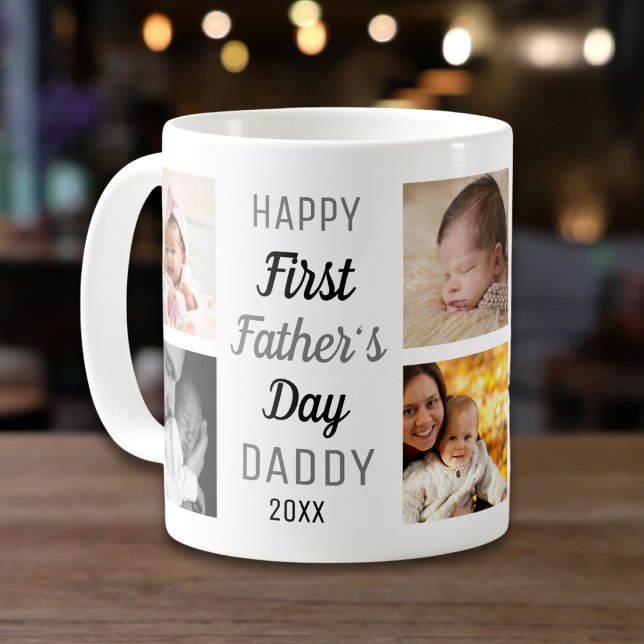 Taza De Café Happy First Father's Day Daddy 8 Photo Collage   (Subido por el creador)