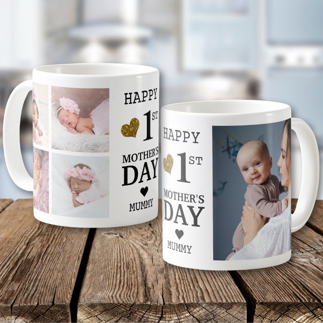 Taza De Café Happy First Mother's Day Mummy 5 Photo Collage  (Subido por el creador)