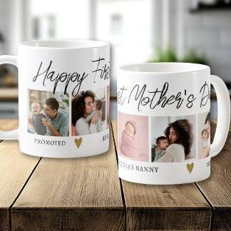 Taza De Café Happy First Mothers Day Nanny 5 Photo Collage