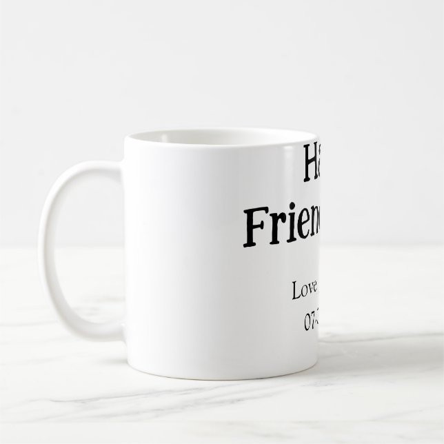 Taza De Café Happy friendsgiving add name with love date simple (Izquierda)