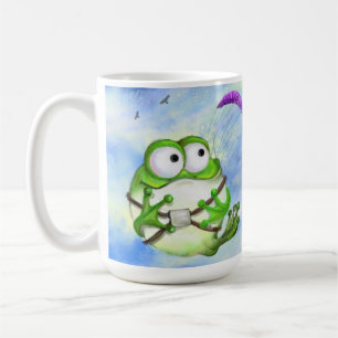 Taza De Café Happy Funny Frog Paraglider Mug