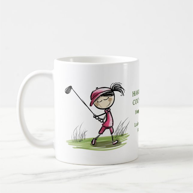 Taza De Café Happy Golfer Ladies League Coffee Mug (Izquierda)
