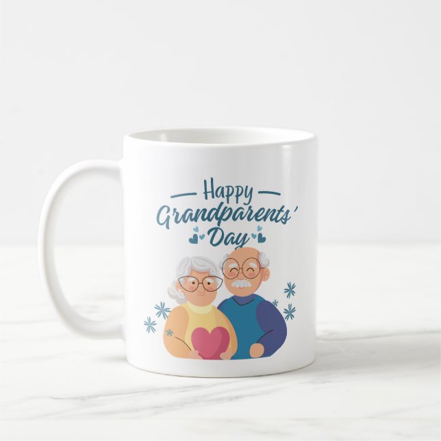Taza De Café "Happy Grandparents Day" Grandma & Grandpa Gift  (Izquierda)