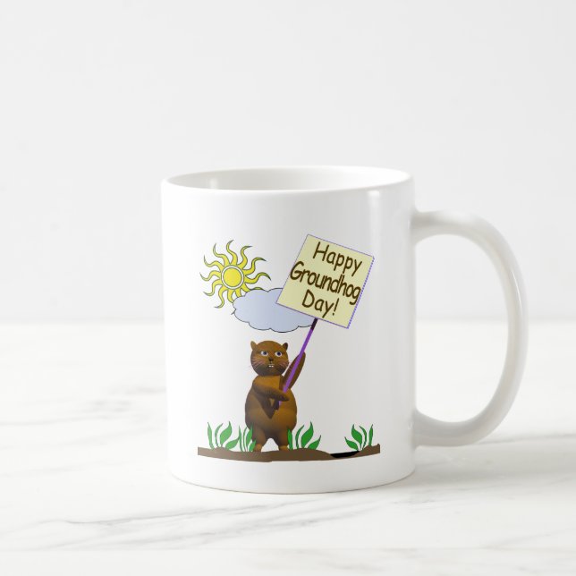 Taza De Café Happy Groundhog Day Groundhog (Derecha)