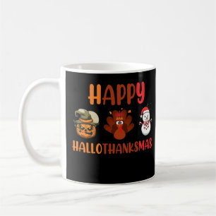 Taza De Café Happy Hallothanksmas Halloween Merry Christmas Tha