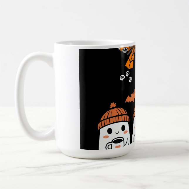 Taza De Café Happy Halloween – fantômes café mignons (Izquierda)