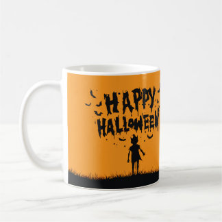 Taza De Café Happy Halloween:Mug with Mysterious Silhouette