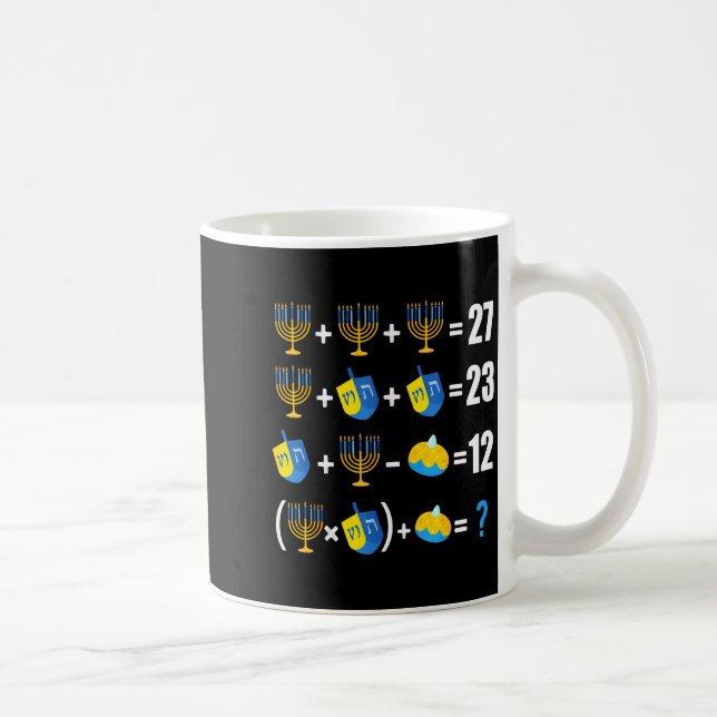 Taza De Café Happy Hanukkah Menorah Dreidel Doughnut Math Teach (Derecha)